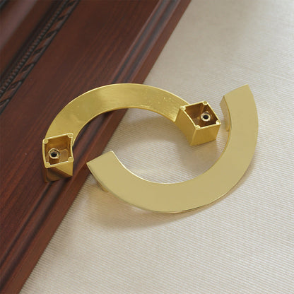 Brushed Brass Half Moon Cabinet Pulls for Double Doors