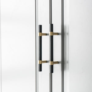 Nordic Black Mesh Knurled Brass Handle Simple Cabinet Wardrobe Pulls