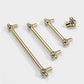 Faceted Crystal Glass Cabinet Pulls and Knobs in Gold