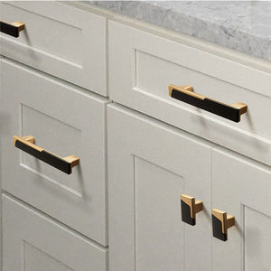 Modern Two-Tone Zinc Alloy Cabinet Pulls and T-Bar Knobs