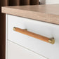 Wood Cabinet Handles with Brushed Brass Ends