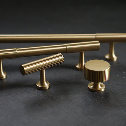 Fluted Metal Cabinet Pulls and Knobs for Kitchen Cabinets