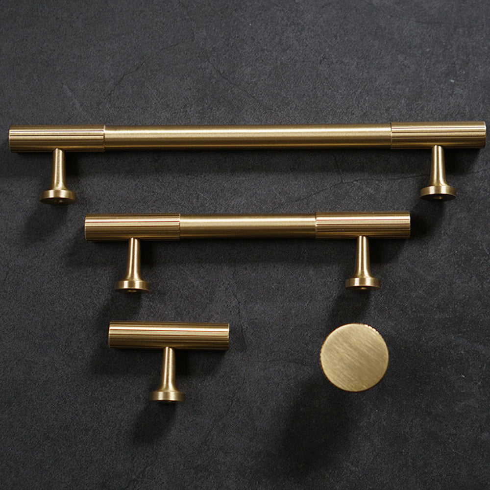 Fluted Metal Cabinet Pulls and Knobs for Kitchen Cabinets