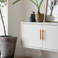 Wood Cabinet Handles with Brushed Brass Ends