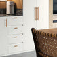 Wood Cabinet Handles with Brushed Brass Ends