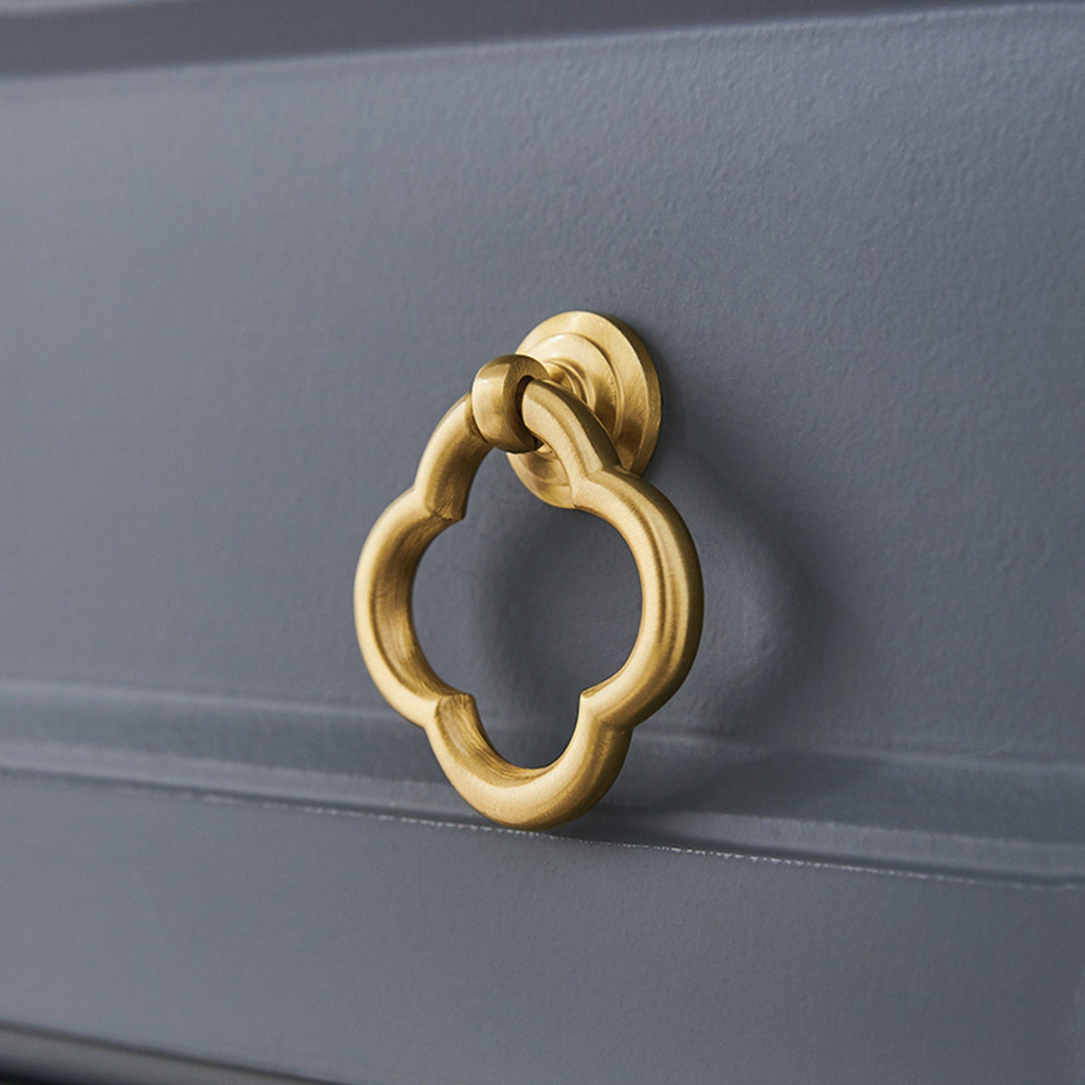 Quatrefoil Brass Ring Pulls for Cabinets and Dressers
