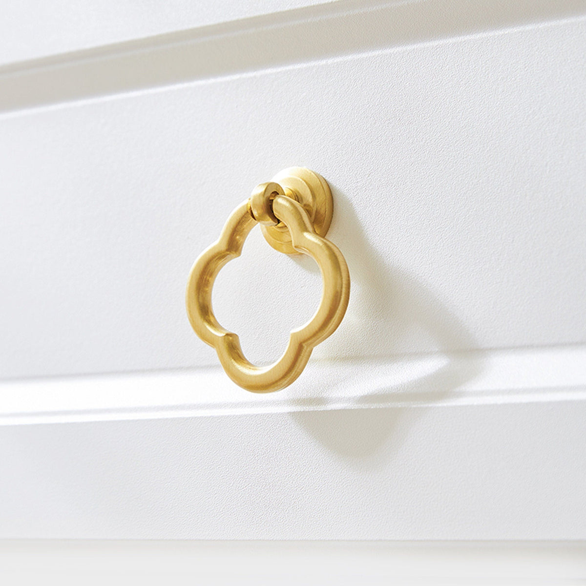 Quatrefoil Brass Ring Pulls for Cabinets and Dressers