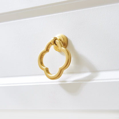 Quatrefoil Brass Ring Pulls for Cabinets and Dressers
