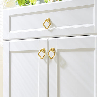Quatrefoil Brass Ring Pulls for Cabinets and Dressers