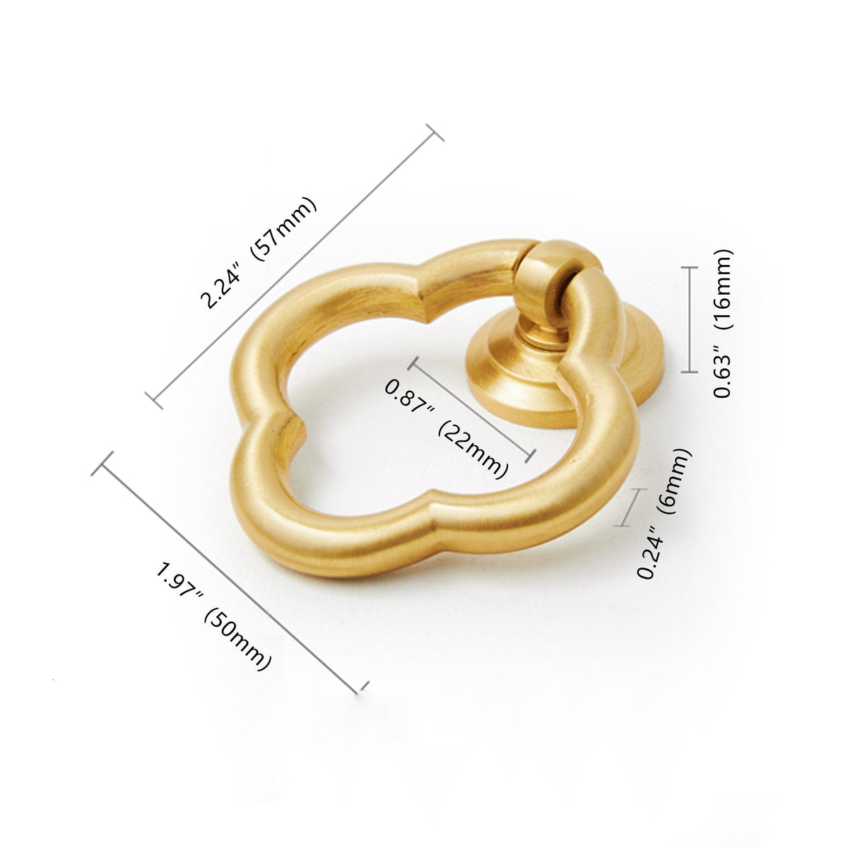 Quatrefoil Brass Ring Pulls for Cabinets and Dressers