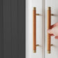 Wood Cabinet Handles with Brushed Brass Ends