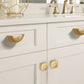 Ribbed Gold Cup Drawer Pulls and Square Cabinet Knobs