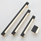Two-Tone Rectangular Cabinet Pulls with Matching Square Knobs