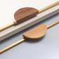 1Paired Semicircle Wood Cabinet Pulls with Brass Bar