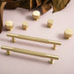 Ribbed Solid Brass Cabinet Pulls and Matching Knobs