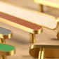 3-3/4 Inch Colorful Leather-Inlay Cabinet Handles and Drawer Pulls