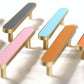 Colorful Leather Inlay Cabinet Handles for Wardrobes