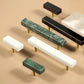 Marble-Look Square Cabinet Pulls and Single-Hole Handles