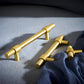 Brass Knurled T-Bar Cabinet Pulls and Drawer Handles