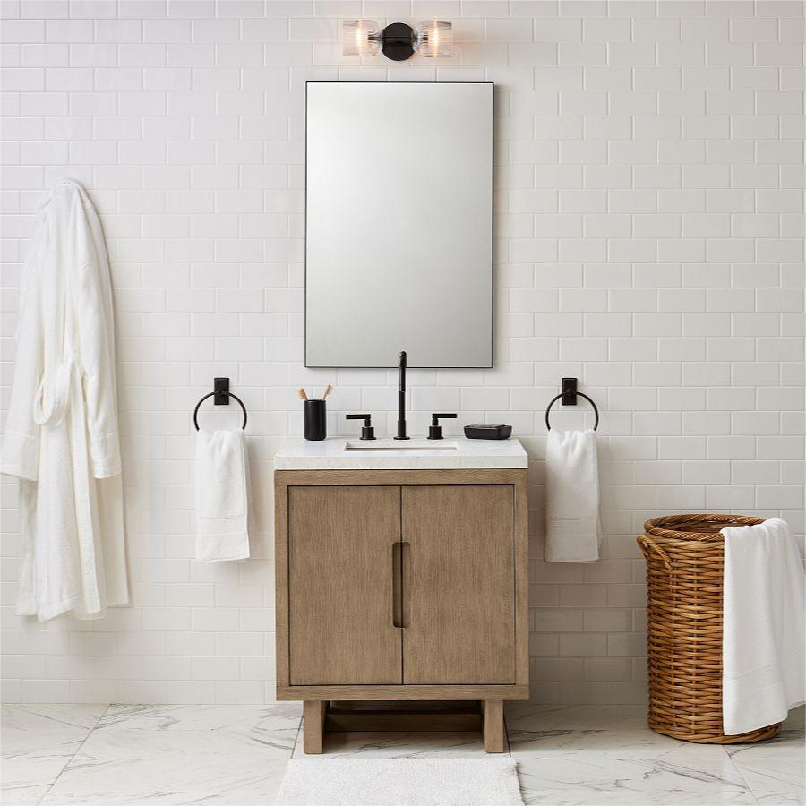 Tivora Minimalist Gooseneck Two-Handle 3-Hole Widespread Bathroom Sink Faucet