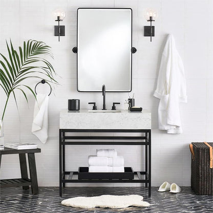 Tivora Minimalist Gooseneck Two-Handle 3-Hole Widespread Bathroom Sink Faucet