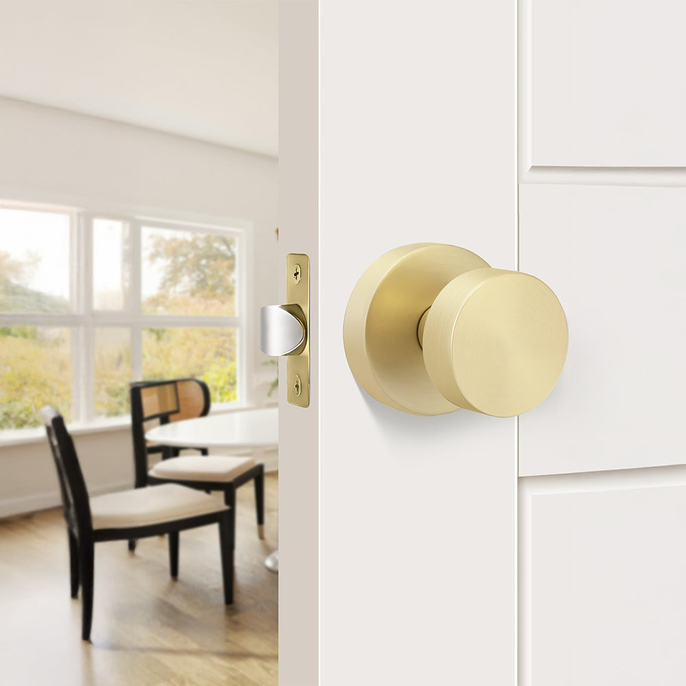 Heavy Duty Round Passage Door Knobs for Hallway and Closet Doors