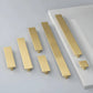 Brushed Gold Solid Brass Flat Bar Cabinet Pulls and Handles