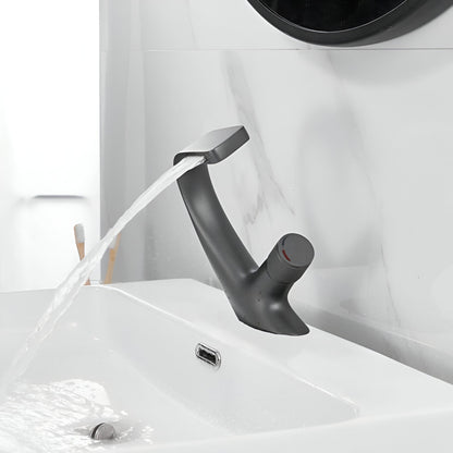 Rivora Modern Waterfall Basin Bathroom Sink Faucet, Single Handle Single Hole