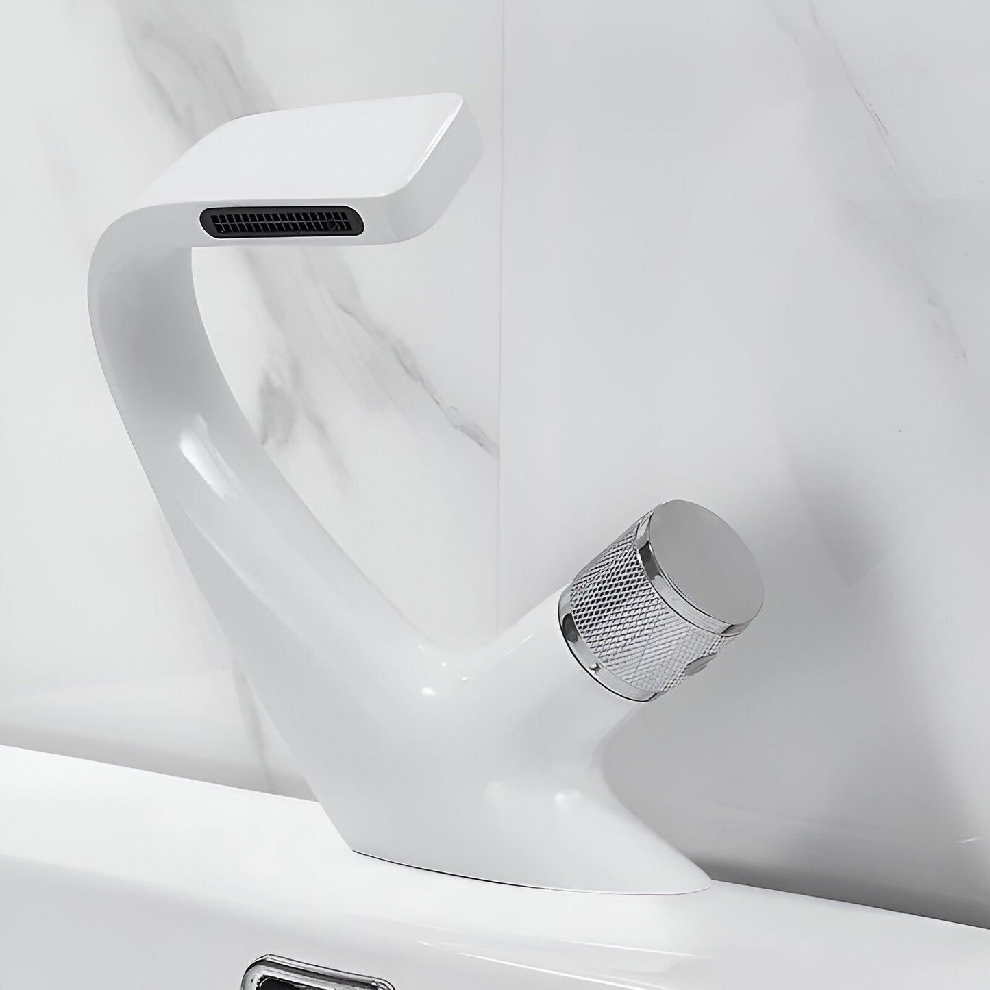 Rivora Modern Waterfall Basin Bathroom Sink Faucet, Single Handle Single Hole