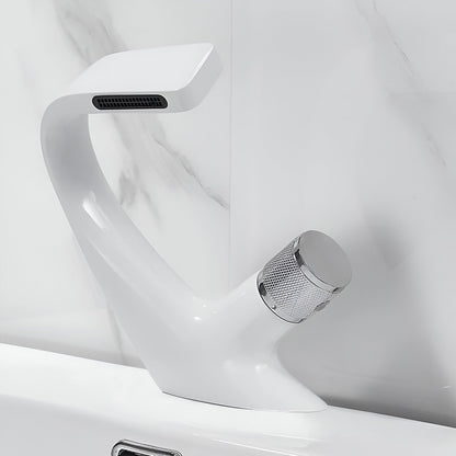 Rivora Modern Waterfall Basin Bathroom Sink Faucet, Single Handle Single Hole