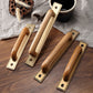 Wood and Zinc Alloy Cabinet Door Pulls with Backplate