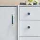 Colorful Leather and Brass Cabinet Pulls and Knobs