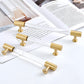Clear Acrylic Cabinet Handles with Gold Brass Accents