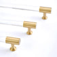 Transparent Acrylic Round Bar Cabinet Handles with Brass Gold Ends