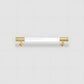 Clear Acrylic Cabinet Handles with Gold Brass Accents