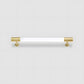 Clear Acrylic Cabinet Handles with Gold Brass Accents