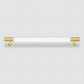 Transparent Acrylic Round Bar Cabinet Handles with Brass Gold Ends