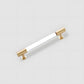 Transparent Acrylic Round Bar Cabinet Handles with Brass Gold Ends