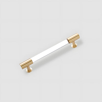 Clear Acrylic Cabinet Handles with Gold Brass Accents