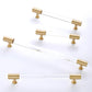 Transparent Acrylic Round Bar Cabinet Handles with Brass Gold Ends