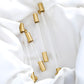 Transparent Acrylic Round Bar Cabinet Handles with Brass Gold Ends