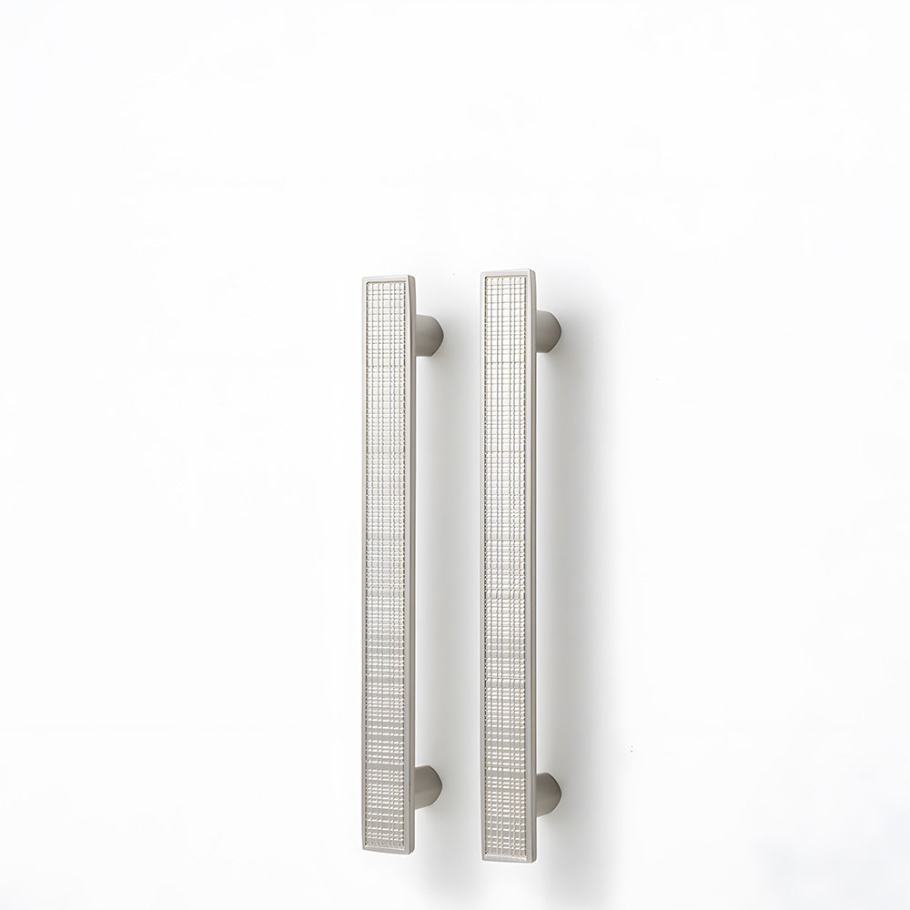 Grid-Textured Cabinet Pulls and Square Knobs