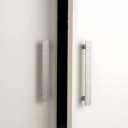 Grid-Textured Cabinet Pulls and Square Knobs
