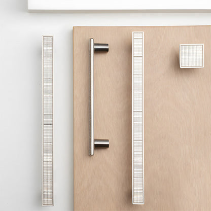 Grid-Textured Cabinet Pulls and Square Knobs
