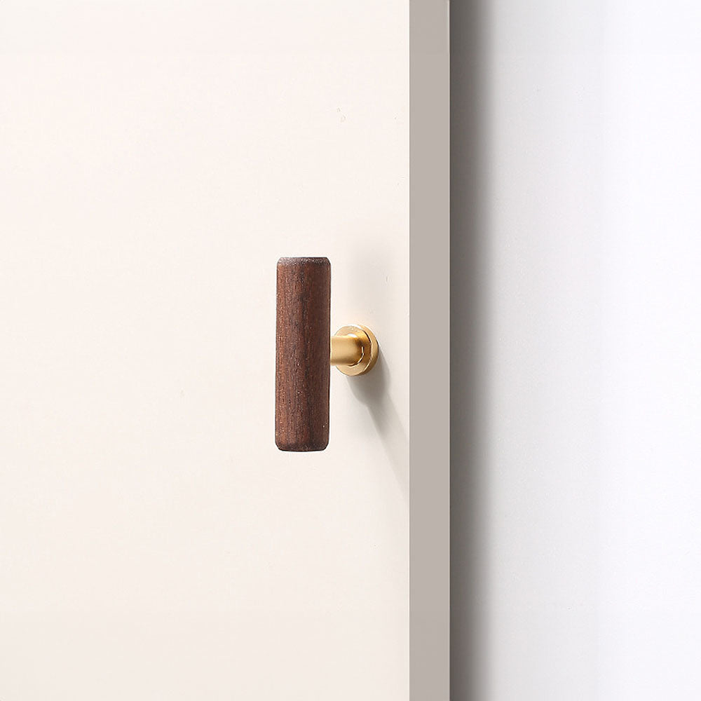 Wood Round Bar Cabinet Pulls and T-Knobs for Wardrobes