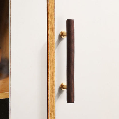 Wood Round Bar Cabinet Pulls and T-Knobs for Wardrobes