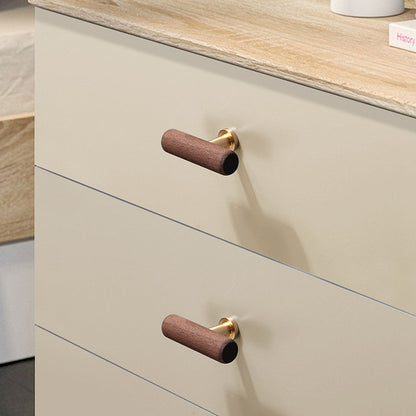 Wood Round Bar Cabinet Pulls and T-Knobs for Wardrobes