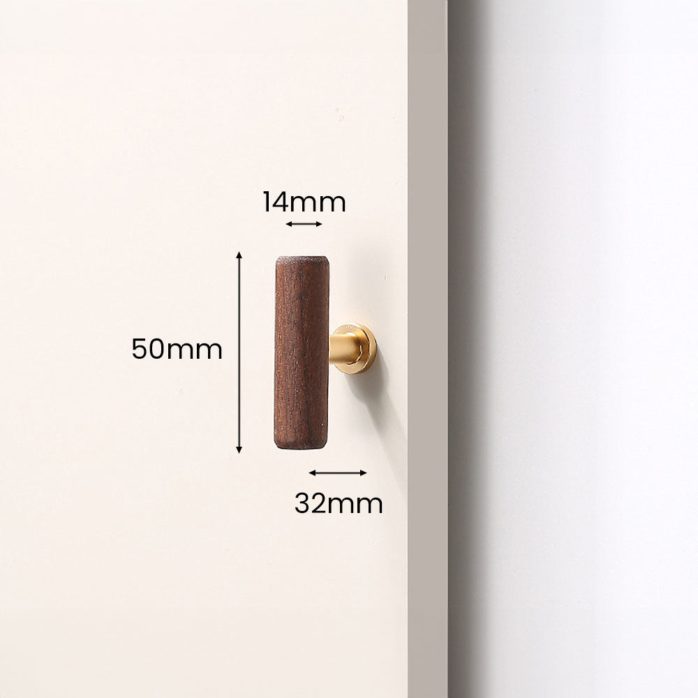 Wood Round Bar Cabinet Pulls and T-Knobs for Wardrobes