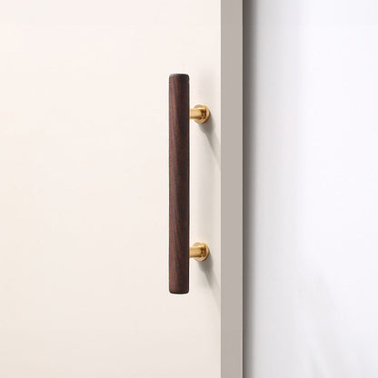 Wood Round Bar Cabinet Pulls and T-Knobs for Wardrobes