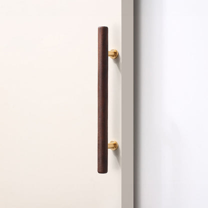 Wood Round Bar Cabinet Pulls and T-Knobs for Wardrobes